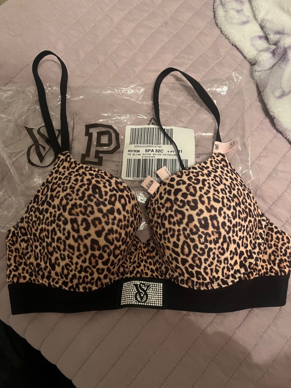 RARE Victoria's Secret Leopard Print T-Shirt Push-Up Bra